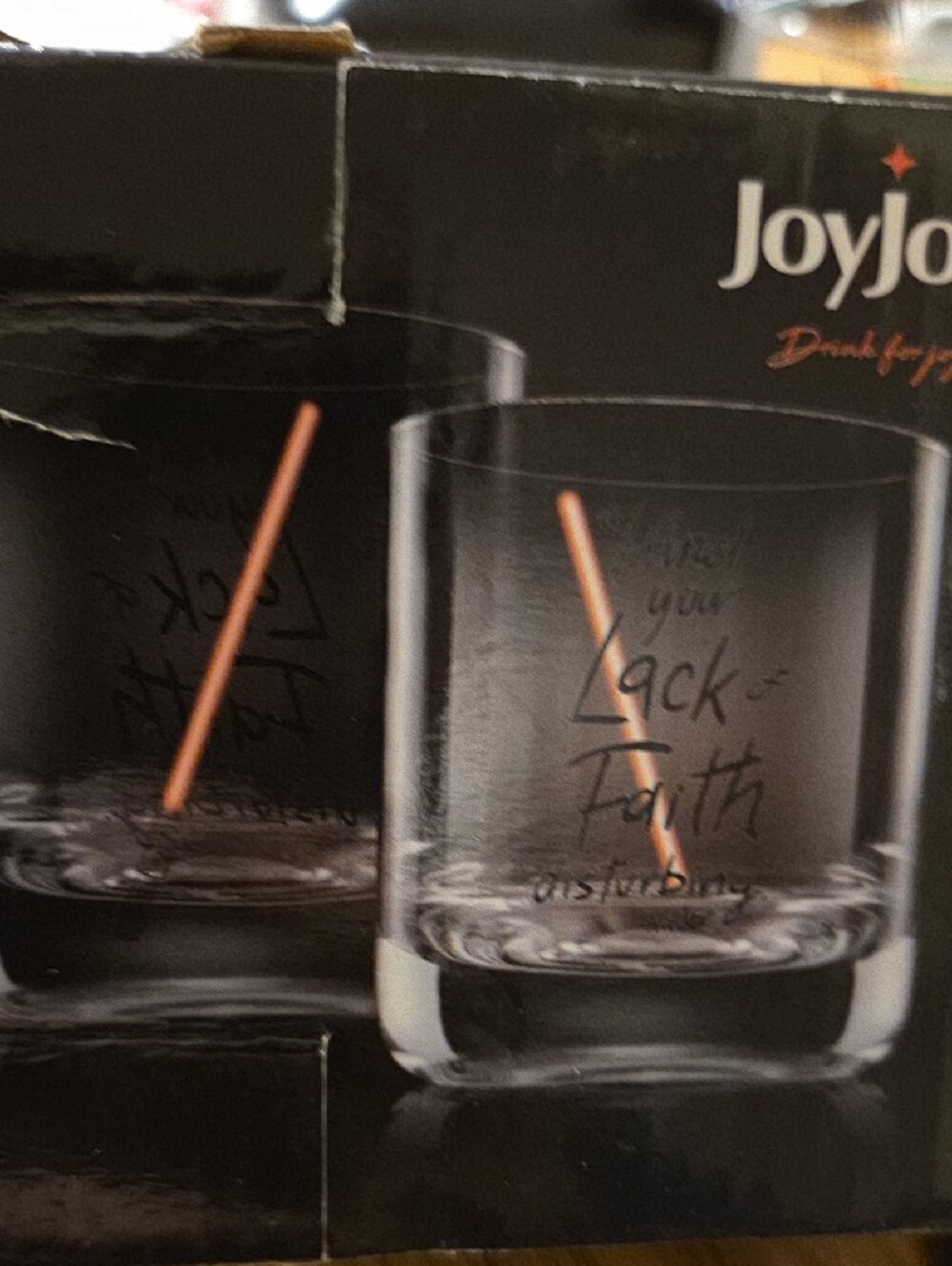 STAR WARS "DARTH VADER" Quotes Joy jolt Drinking Glasses 10oz/295ml - Picture 10 of 12